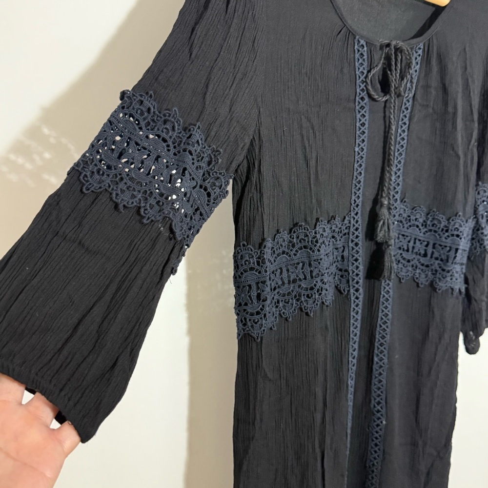 Dex Black Bishop Sleeve Dress - Picture 2 of 5